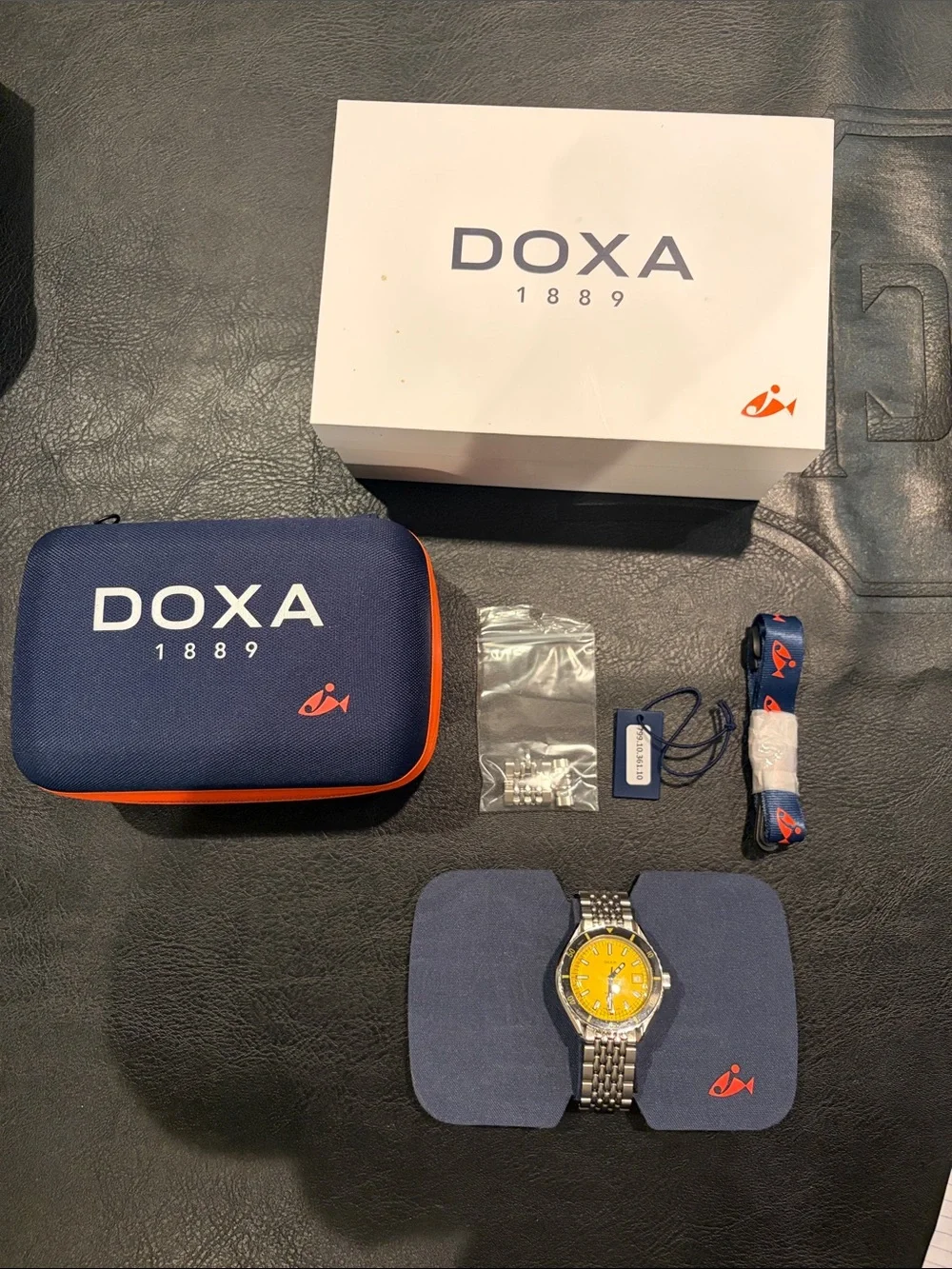 DOXA Watch Sub 200 Divingstar 42mm Yellow Dial on Beads of Rice Bracelet